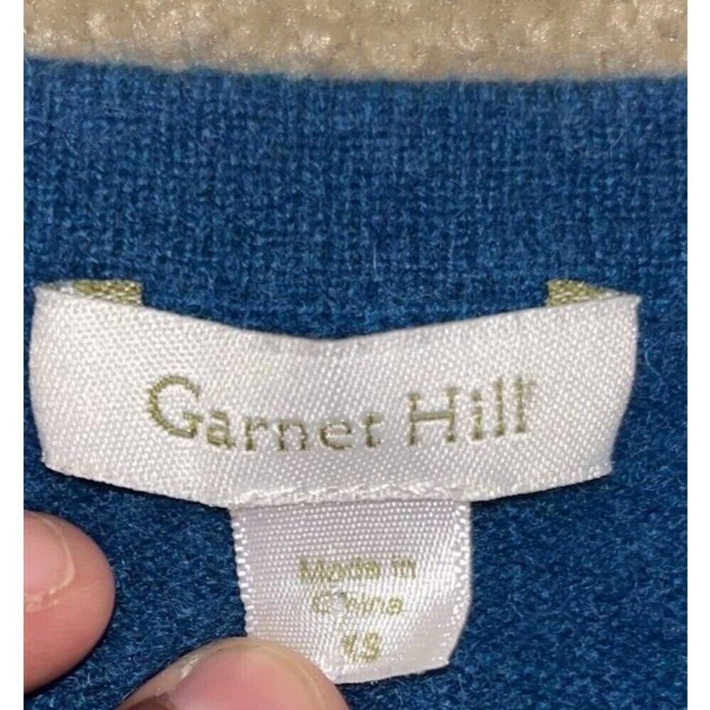 Garnet Hill (XS) Women’s 100% Cashmere Cardigan Sweater Teal Blue High Low - Picture 13 of 15